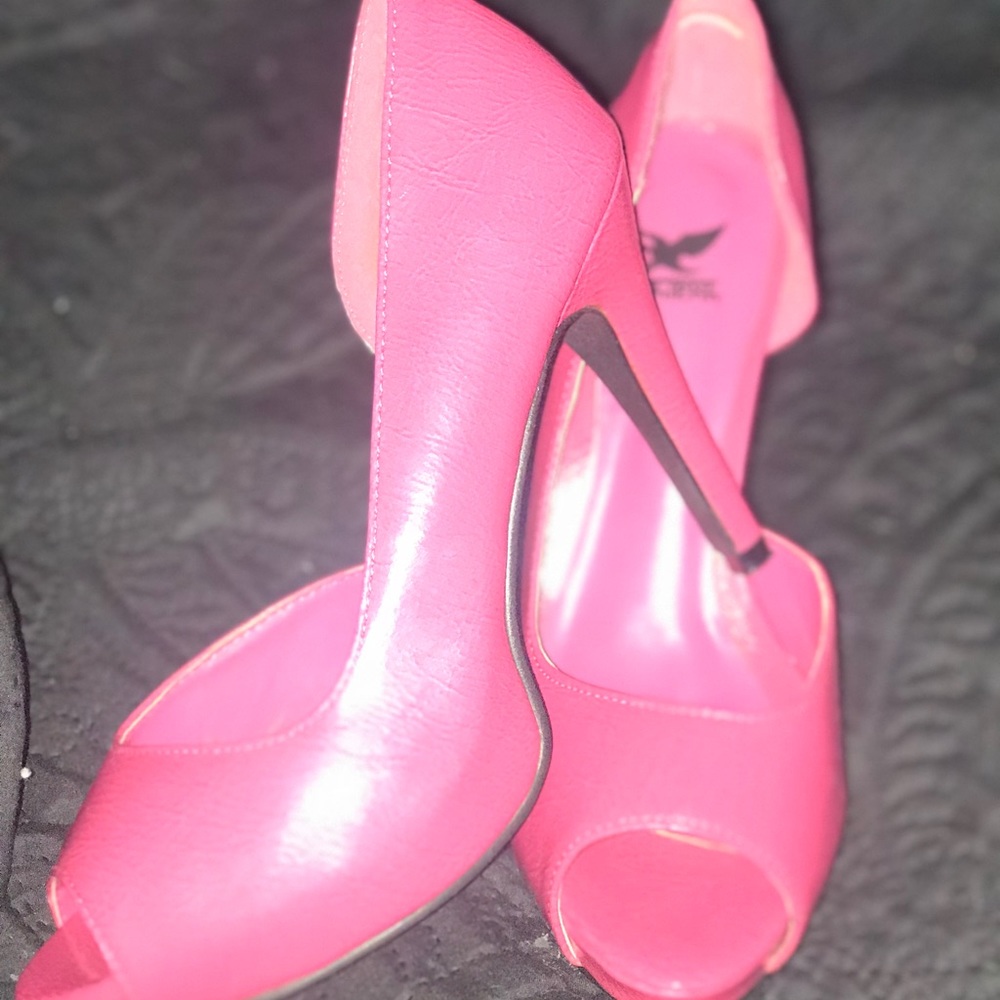 Hot pink high heels